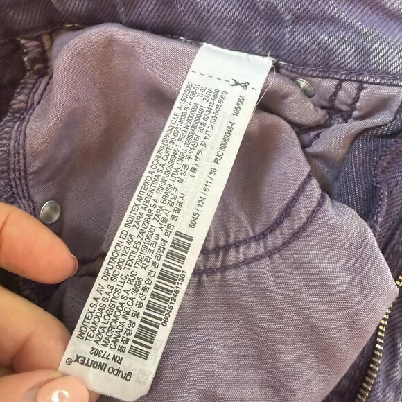 ZARA Purple Wide Leg Denim Jeans Size 4 - Picture 9 of 10